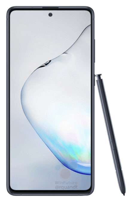Samsung Galaxy Note 10 Lite front display render