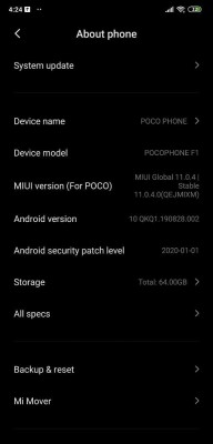 Pocophone F1 gets Android 10 update