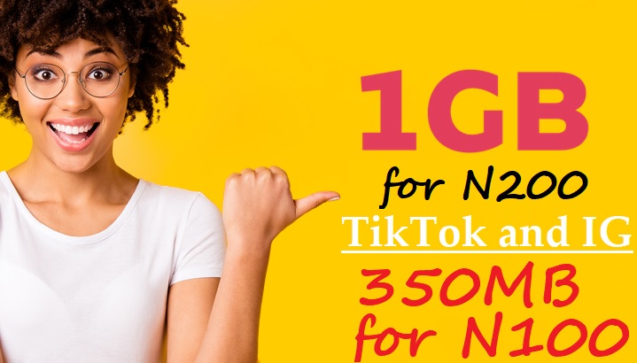 MTN TikTok and Instagram data bundle – 1GB for N200 and 350MB for N100